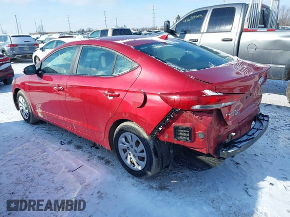 2017 Hyundai Elantra SE with VIN 5NPD74LF0HH125700, listed as a IAAI auction lot 41615195 with 102,116 mi miles and . Bid and sale history available at DreamBid. Image 3.
