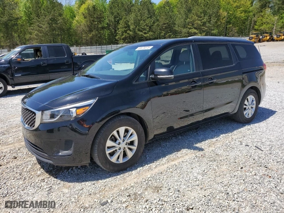 2016 Kia Sedona LX with VIN KNDMB5C19G6127947, listed as a Copart auction lot 53473375 with 154,386 mi miles and Clean Title. Bid and sale history available at carsss.com. Image 1.