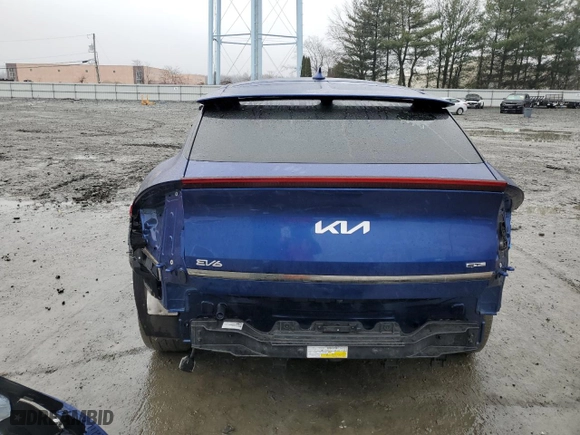 2023 Kia EV6 GT-Line with VIN KNDC4DLCXP5114809, listed as a Copart auction lot 43191935 with 23,681 mi miles and Salvage Title. Bid and sale history available at carsss.com. Image 6.