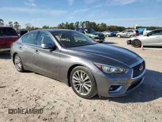 2024 Infiniti Q50 Luxe with VIN JN1EV7BP9RM600258, listed as a Copart auction lot 83970674 with Not provided miles and Salvage title. Bid and sale history available at DreamBid. Image 4.