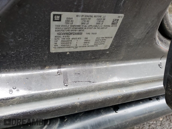 2015 Chevrolet Silverado 1500 LT with VIN 1GCVKREC8FZ396609, listed as a Copart auction lot 45650265 with 130,747 mi miles and Salvage Title. Bid and sale history available at carsss.com. Image 14.