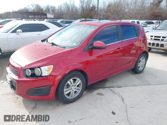 2014 Chevrolet Sonic LT with VIN 1G1JC6SB9E4232389, listed as a IAAI auction lot 41472291 with 165,711 mi miles. Bid and sale history available at carsss.com. Image 2.