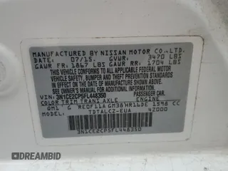 2015 Nissan Note S Plus with VIN 3N1CE2CP5FL448350, listed as a Copart auction lot 54602025 with 156,124 mi miles and Clean Title. Bid and sale history available at DreamBid. Image 12.