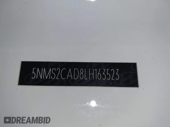 2020 Hyundai Santa Fe SE with VIN 5NMS2CAD8LH163523, listed as a IAAI auction lot 42123756 with 72,992 mi miles and . Bid and sale history available at DreamBid. Image 18.