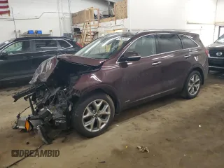 2019 Kia Sorento SX V6 with VIN 5XYPKDA58KG542258, listed as a Copart auction lot 50906185 with 62,999 mi miles and Salvage Title. Bid and sale history available at carsss.com. Image 1.