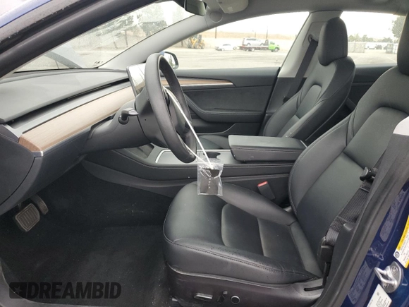 2022 Tesla Model 3 Long Range with VIN 5YJ3E1EB1NF341432, listed as a Copart auction lot 53467975 with 38,184 mi miles and Salvage Title. Bid and sale history available at DreamBid. Image 7.