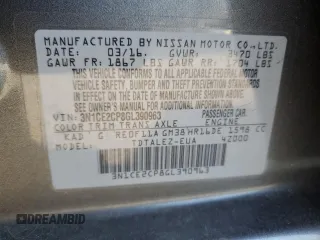 2016 Nissan Note S with VIN 3N1CE2CP8GL390963, listed as a Copart auction lot 89125905 with Not Provided miles and Non Repairable. Bid and sale history available at DreamBid. Image 13.