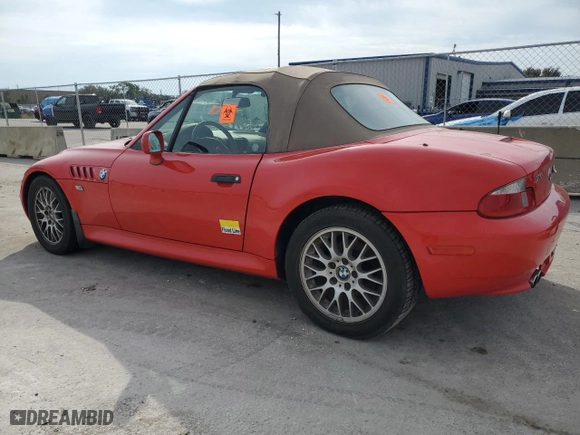 2000 BMW Z3 2.8L with VIN 4USCH3345YLF42546, listed as a Copart auction lot 78143144 with 99,335 mi miles and Non Repairable. Bid and sale history available at carsss.com. Image 2.