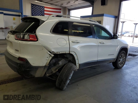 2019 Jeep Cherokee Latitude Plus with VIN 1C4PJMLX3KD127574, listed as a Copart auction lot 55470565 with 106,309 mi miles and Salvage title. Bid and sale history available at DreamBid. Image 3.