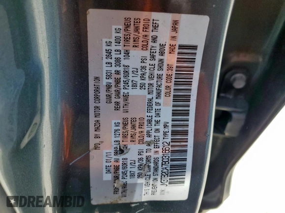 2011 Mazda CX-9 Touring с VIN JM3TB2CA7B0316612, выставлен на аукционе Copart как лот 58545205 с пробегом 128 190 миль миль и Списание • Salvage title. История ставок и продаж доступна на DreamBid. Изображение 14.