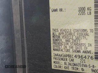 2014 Nissan Maxima SV with VIN 1N4AA5AP8EC496476, listed as a IAAI auction lot 41969073 with 165,738 mi miles and . Bid and sale history available at DreamBid. Image 13.