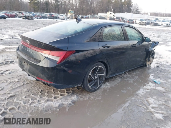 2023 Hyundai Elantra N Line z VIN KMHLR4AF9PU526879, wystawiony jako IAAI lot #41640771 z przebiegiem 51 446 mil mil oraz . Historia ofert i sprzedaży dostępna na DreamBid. Obrazek 4.