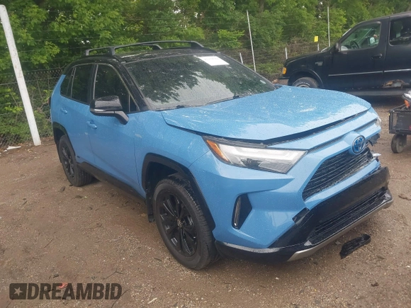 2022 Toyota RAV4 Hybrid XSE with VIN JTME6RFV7ND527447, listed as a IAAI auction lot 42358584 with 50,394 mi miles and . Bid and sale history available at DreamBid. Image 1.