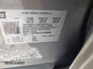 2018 Cadillac XT5 Premium Luxury AWD with VIN 1GYKNFRS5JZ149609, listed as a IAAI auction lot 41936030 with 123,196 mi miles and . Bid and sale history available at DreamBid. Image 9.