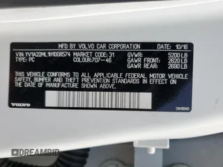 2017 Volvo S90 Inscription с VIN YV1A22ML1H1008574, выставлен на аукционе Copart как лот 57161975 с пробегом 65 414 миль миль и Списание • Salvage title. История ставок и продаж доступна на DreamBid. Изображение 13.