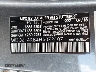 2017 Mercedes-Benz E 300 Luxury with VIN WDDZF4KB4HA072407, listed as a IAAI auction lot 42561870 with 106,900 mi miles and . Bid and sale history available at DreamBid. Image 9.