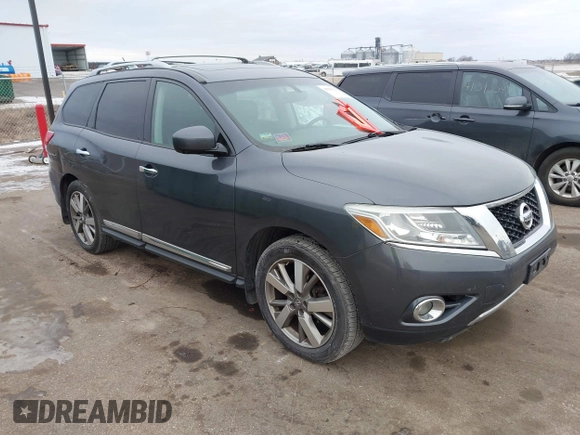2014 Nissan Pathfinder SV z VIN 5N1AR2MM6EC712100, wystawiony jako IAAI lot #41383321 z przebiegiem 163 838 mil mil oraz . Historia ofert i sprzedaży dostępna na DreamBid. Obrazek 1.