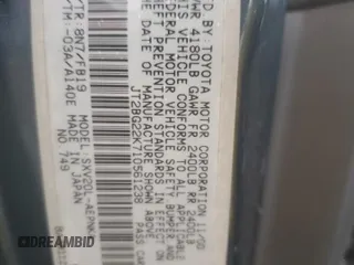 2001 Toyota Camry CE z VIN JT2BG22K710561238, wystawiony jako Copart lot #56686255 z przebiegiem Nie podano mil oraz Szkoda całkowita • Salvage title. Historia ofert i sprzedaży dostępna na DreamBid. Obrazek 12.
