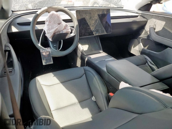 2025 Tesla Model 3 Long Range with VIN 5YJ3E1EB0SF921606, listed as a Copart auction lot 60728995 with 6,281 mi miles and Salvage title. Bid and sale history available at DreamBid. Image 8.