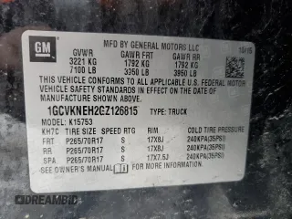 2016 Chevrolet Silverado 1500 Work Truck with VIN 1GCVKNEH2GZ126815, listed as a Copart auction lot 86063964 with 187,745 mi miles and Salvage Title. Bid and sale history available at carsss.com. Image 12.