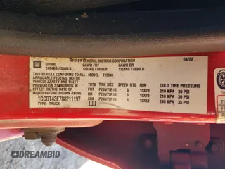 2008 Chevrolet Colorado z VIN 1GCDT43E788211197, wystawiony jako Copart lot #49387975 z przebiegiem 280 988 mil mil oraz Szkoda całkowita • Salvage title. Historia ofert i sprzedaży dostępna na DreamBid. Obrazek 12.