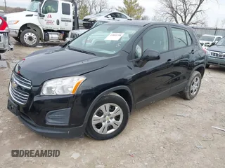 2016 Chevrolet Trax LS with VIN KL7CJKSB3GB571885, listed as a IAAI auction lot 41881298 with 87,885 mi miles. Bid and sale history available at carsss.com. Image 2.
