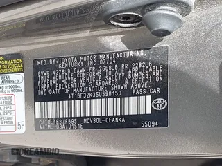2005 Toyota Camry LE with VIN 4T1BF32K35U590150, listed as a IAAI auction lot 42053337 with 180,627 mi miles and . Bid and sale history available at DreamBid. Image 9.