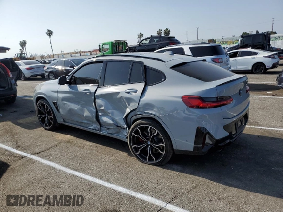 2023 BMW X4 M with VIN 5YM23EC08P9S82734, listed as a Copart auction lot 53445774 with 0 mi miles and Salvage Title. Bid and sale history available at carsss.com. Image 2.