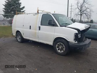 2012 Chevrolet Express Cargo Van with VIN 1GCSGAFX4C1115813, listed as a IAAI auction lot 41197972 with 331,376 mi miles. Bid and sale history available at carsss.com. Image 1.