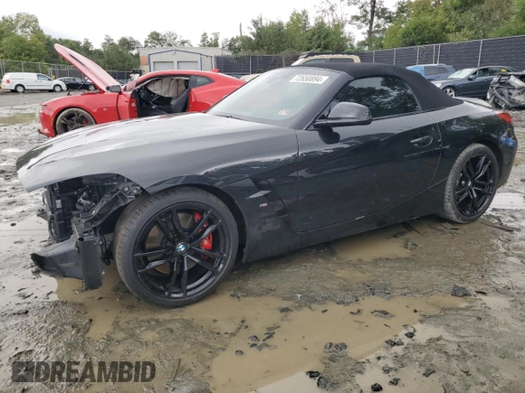 2022 BMW Z4 sDriveM40i with VIN WBAHF9C02NWX50356, listed as a Copart auction lot 72650894 with 45,046 mi miles and Salvage title. Bid and sale history available at DreamBid. Image 1.