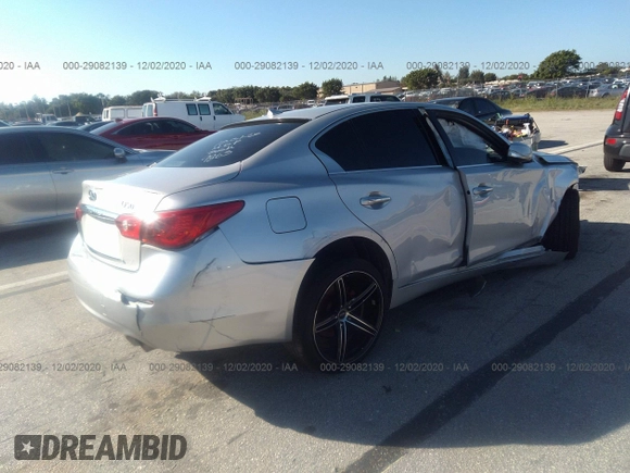 2014 Infiniti Q50 Sport with VIN JN1BV7AP5EM679863, listed as a IAAI auction lot 41686988 with 86,820 mi miles and . Bid and sale history available at DreamBid. Image 4.