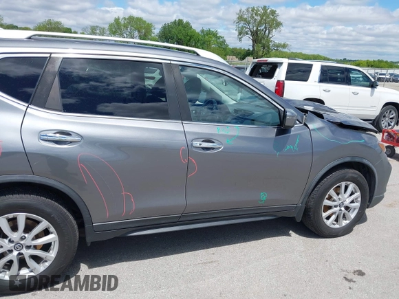 2017 Nissan Rogue SV with VIN KNMAT2MT4HP596082, listed as a IAAI auction lot 42320018 with 55,122 mi miles and . Bid and sale history available at DreamBid. Image 21.