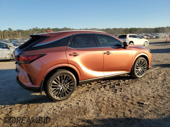 2023 Lexus RX with VIN 2T2BBMCA8PC022306, listed as a Copart auction lot 87718585 with 12,133 mi miles and Salvage Title. Bid and sale history available at carsss.com. Image 3.