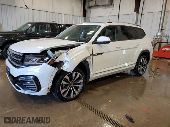 2021 Volkswagen Atlas SEL R-Line with VIN 1V2SR2CA9MC556499, listed as a Copart auction lot 44033995 with 55,061 mi miles and Salvage title. Bid and sale history available at DreamBid. Image 1.