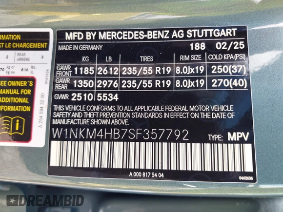 2025 Mercedes-Benz GLC 300 z VIN W1NKM4HB7SF357792, wystawiony jako IAAI lot #42177374 z przebiegiem 982 mil mil oraz . Historia ofert i sprzedaży dostępna na DreamBid. Obrazek 9.