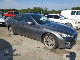 2021 Infiniti Q50 Luxe with VIN JN1EV7BR3MM752434, listed as a Copart auction lot 61428725 with 37,533 mi miles and Salvage title. Bid and sale history available at DreamBid. Image 4.