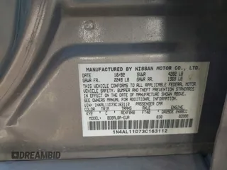 2003 Nissan Altima S with VIN 1N4AL11D73C163112, listed as a IAAI auction lot 42084672 with 184,140 mi miles and . Bid and sale history available at DreamBid. Image 9.