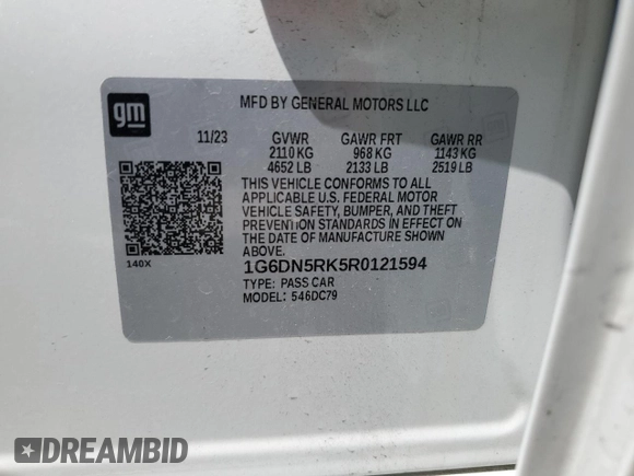 2024 Cadillac CT5 Premium Luxury z VIN 1G6DN5RK5R0121594, wystawiony jako Copart lot #51797785 z przebiegiem 9 010 mil mil oraz Szkoda całkowita • Salvage title. Historia ofert i sprzedaży dostępna na DreamBid. Obrazek 12.