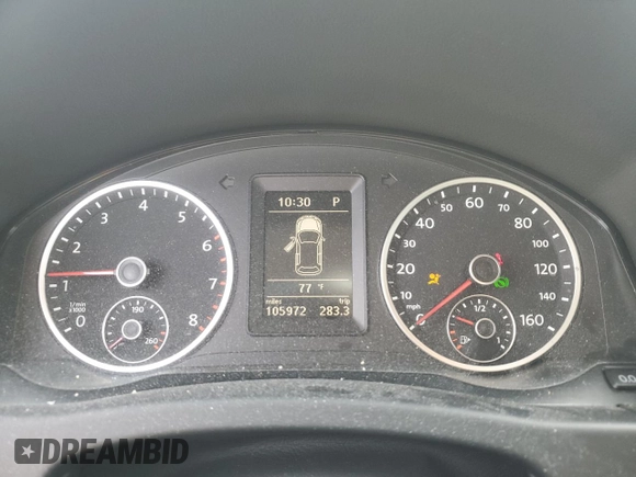 2012 Volkswagen Tiguan S with VIN WVGBV7AX1CW561870, listed as a Copart auction lot 53932255 with 105,972 mi miles and Salvage Title. Bid and sale history available at DreamBid. Image 9.