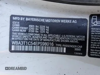 2014 BMW 4 Series 428i xDrive with VIN WBA3T1C54EPS98016, listed as a Copart auction lot 43812335 with 57,634 mi miles and Salvage Title. Bid and sale history available at carsss.com. Image 12.