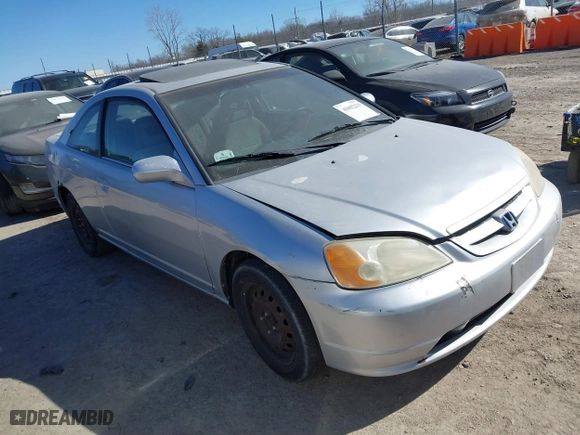 2001 Honda Civic EX with VIN 1HGEM22921L118201, listed as a IAAI auction lot 41692215 with 293,872 mi miles. Bid and sale history available at carsss.com. Image 1.