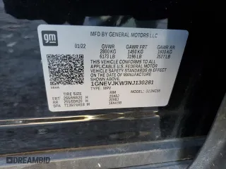 2022 Chevrolet Traverse RS with VIN 1GNEVJKW3NJ130281, listed as a Copart auction lot 46628905 with 33,335 mi miles and Salvage Title. Bid and sale history available at carsss.com. Image 13.