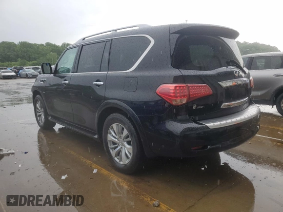 2017 Infiniti QX80 with VIN JN8AZ2NF7H9642908, listed as a Copart auction lot 60019395 with 154,923 mi miles and Salvage title. Bid and sale history available at DreamBid. Image 2.