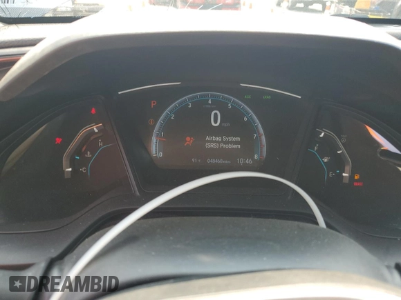 2021 Honda Civic LX with VIN 19XFC2F66ME001627, listed as a Copart auction lot 59653925 with 48,468 mi miles and Salvage title. Bid and sale history available at DreamBid. Image 9.
