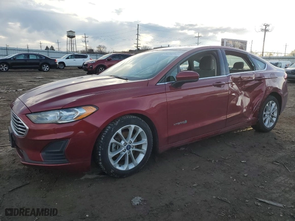 2019 Ford Fusion Hybrid SE with VIN 3FA6P0LU1KR187648, listed as a Copart auction lot 44356945 with 110,163 mi miles and Salvage Title. Bid and sale history available at carsss.com. Image 1.