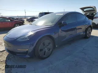 2021 Tesla Model 3 Long Range with VIN 5YJ3E1EBXMF925147, listed as a Copart auction lot 49741275 with 106,947 mi miles and Salvage Title. Bid and sale history available at DreamBid. Image 1.