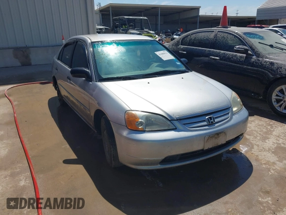 2001 Honda Civic LX with VIN 1HGES15541L052405, listed as a IAAI auction lot 41688521 with 258,315 mi miles. Bid and sale history available at carsss.com. Image 1.