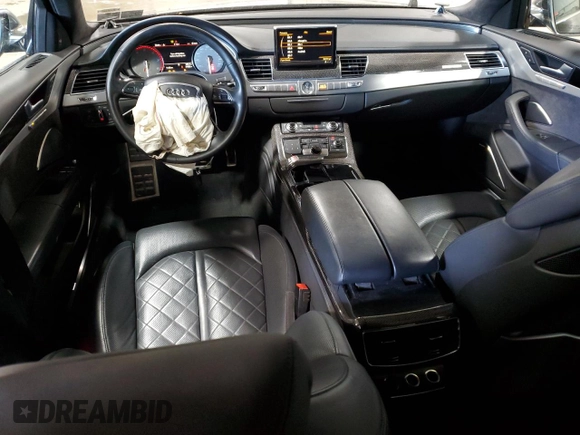 2014 Audi S8 with VIN WAUD2AFD3EN004210, listed as a Copart auction lot 50205735 with 31,952 mi miles and Salvage Title. Bid and sale history available at carsss.com. Image 8.