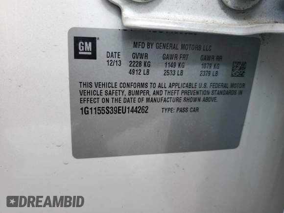 2014 Chevrolet Impala LTZ with VIN 1G1155S39EU144262, listed as a Copart auction lot 50677645 with 69,957 mi miles and Salvage Title. Bid and sale history available at DreamBid. Image 12.