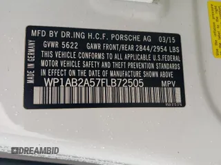 2015 Porsche Macan S with VIN WP1AB2A57FLB72505, listed as a Copart auction lot 48816335 with 41,748 mi miles and Salvage Title. Bid and sale history available at carsss.com. Image 16.